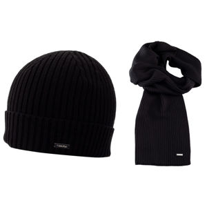 Calvin Klein pánská černá sada čepice a šál Basic - OS (BDS)